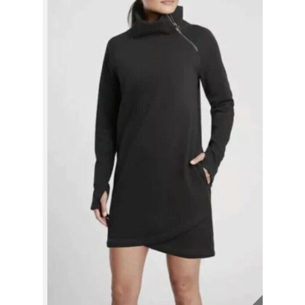 Athleta Cozy Karma Asym Sweatshirt Dress Women Size‎ XL